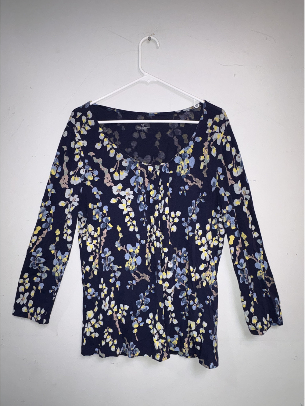 Lands' End Women's Floral Long Sleeve Top M/P